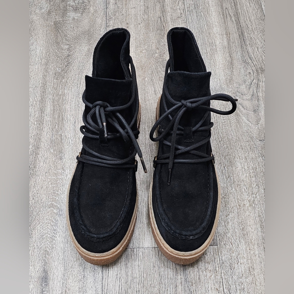 Hush Puppies Black Suede Moyen Chukka Lace Up Boot-Size 7.5 - Picture 3 of 10